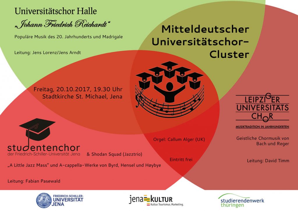 Flyer des Mitteldeutschen Universitätschor-Cluster 2017 in Jena