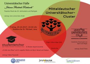 Flyer des Mitteldeutschen Universitätschor-Cluster 2017 in Jena